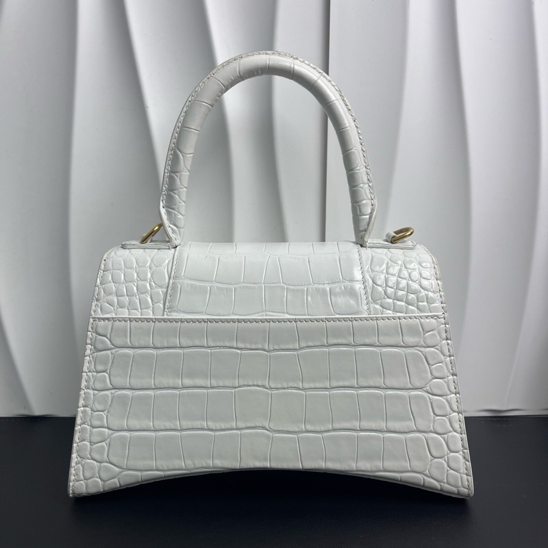 Balenciaga/巴黎世家 白金沙漏 s 金扣 鰐魚壓紋手提斜 挎包常青款 甜酷天花板 手拎肩背-1