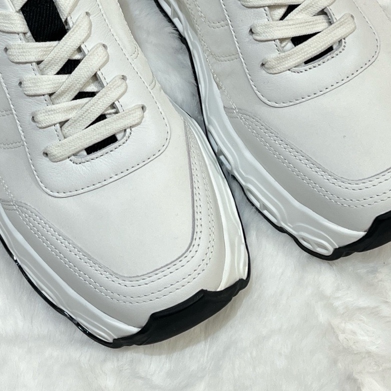 全新Hermès愛馬仕Impulse運動鞋，白色配黑色，37碼，意大利製造。皮革材質搭配厚底設計，時尚百-4