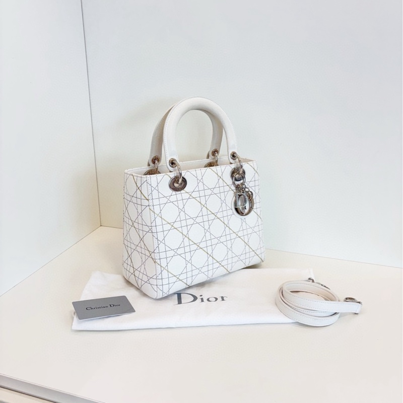 ✨Dior 白色全皮 五格黛妃包 有保卡🤍-3