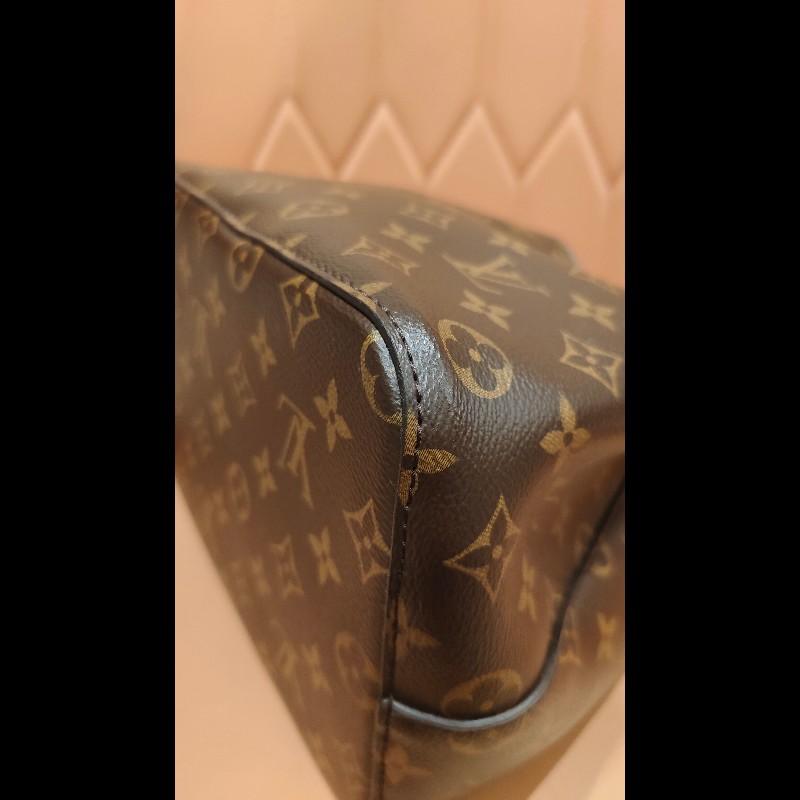 M44021 經典Neonoe系列Monogram帆布印花牛皮鑲飾束口斜背/肩背水桶包(紅色)-14