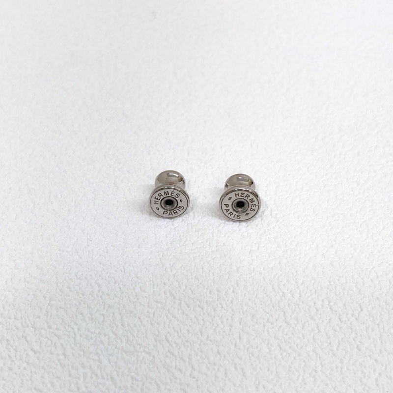 愛馬仕HERMES粉色拼銀色EILEEN H耳環 H616201 拍拍圈-7