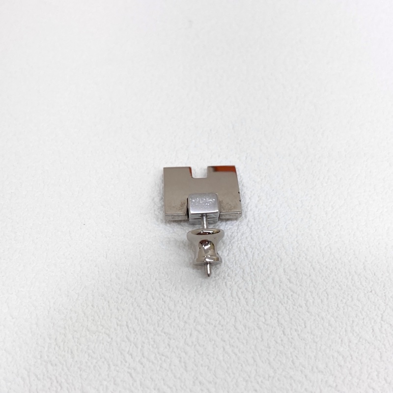 愛馬仕HERMES粉色拼銀色EILEEN H耳環 H616201 拍拍圈-10