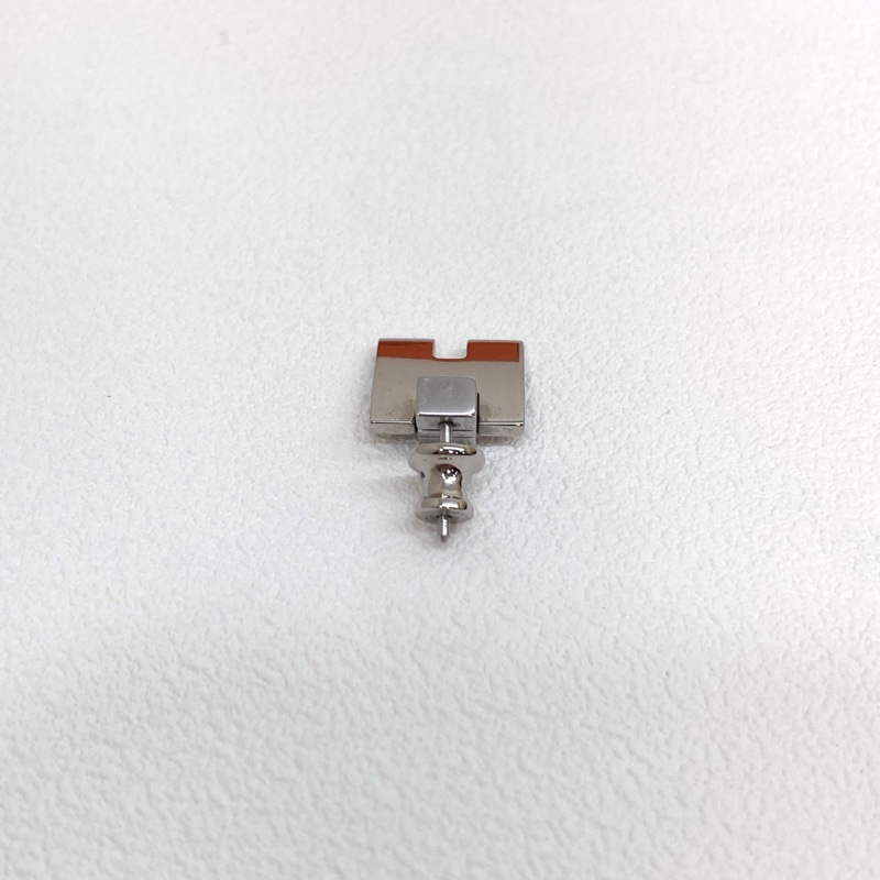 愛馬仕HERMES粉色拼銀色EILEEN H耳環 H616201 拍拍圈-13