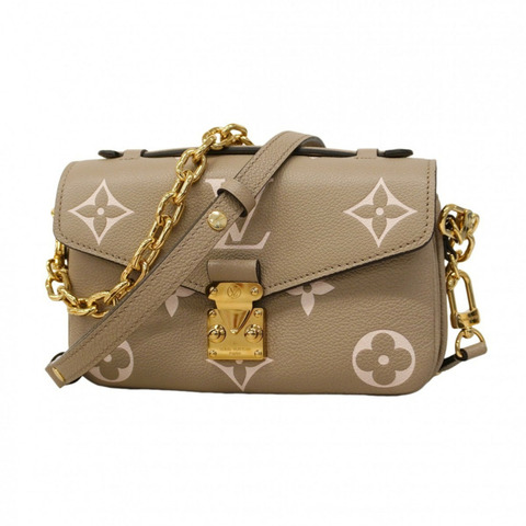 路易威登 Monogram Empreinte 雙色 Pochette Métis M23081 手提包，Tretreille 灰色/奶油色，女士 2 路包