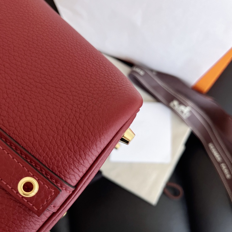 【全新品】愛馬仕Hermes picotin18 菜籃子 紅金扣tc皮K刻全模-5