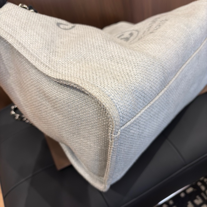 Chanel香奈兒黑白熊貓色沙灘包38cm 手提單肩托特包  無附件-8