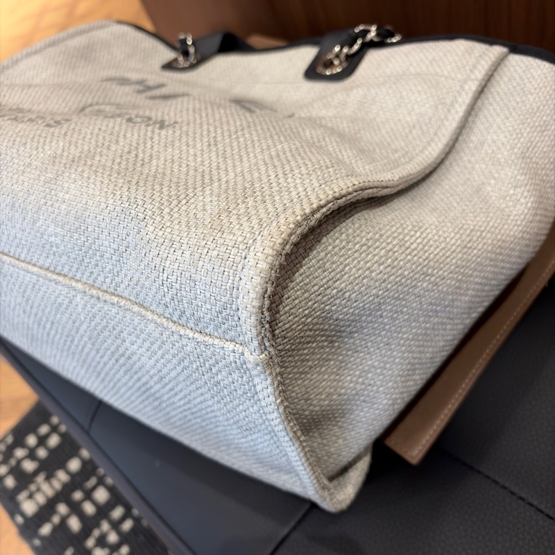 Chanel香奈兒黑白熊貓色沙灘包38cm 手提單肩托特包  無附件-9