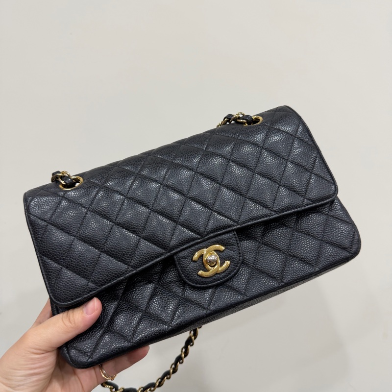 classic flap 25 cf25 黑色金扣-6