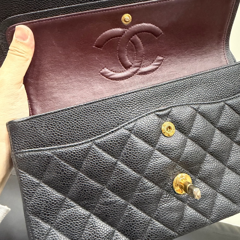 classic flap 25 cf25 黑色金扣-16