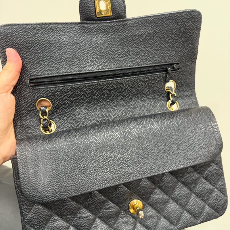 classic flap 25 cf25 黑色金扣-17