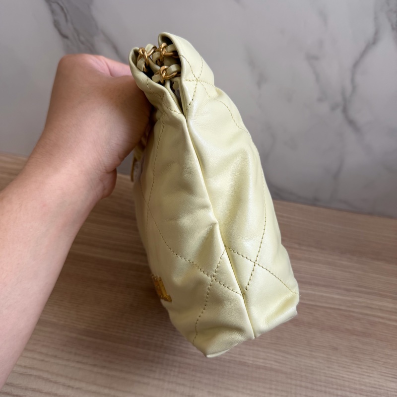 香奈兒 22bag mini 小雞黃 晶片款-2