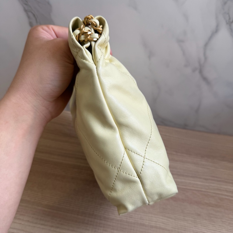 香奈兒 22bag mini 小雞黃 晶片款-3