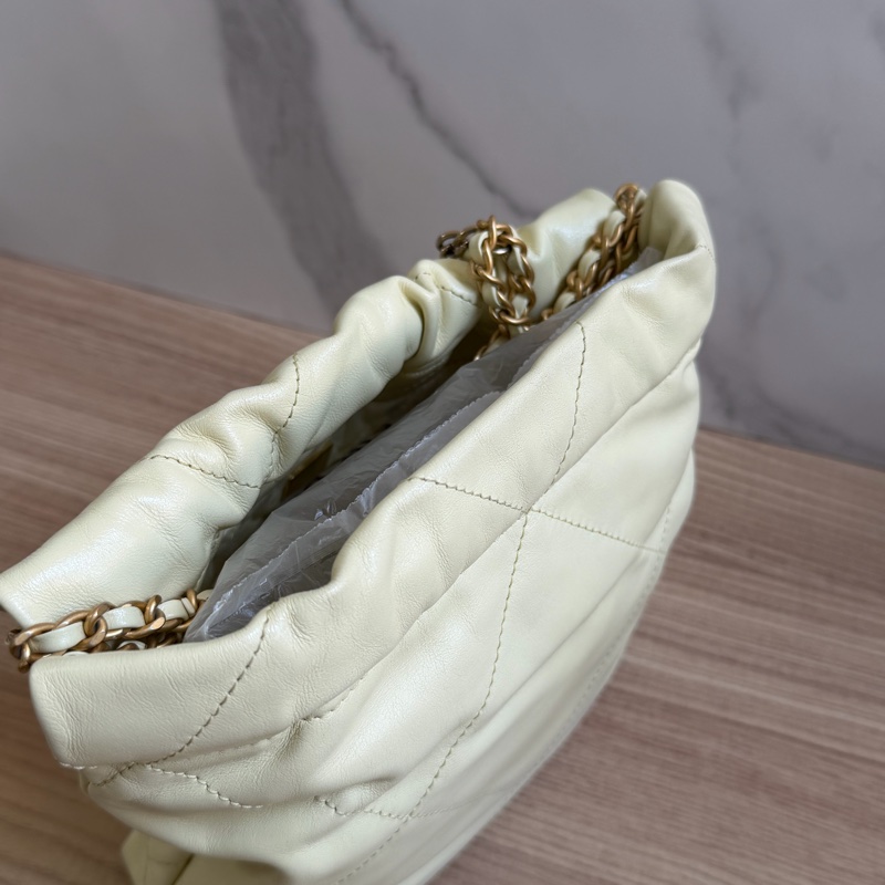 香奈兒 22bag mini 小雞黃 晶片款-5