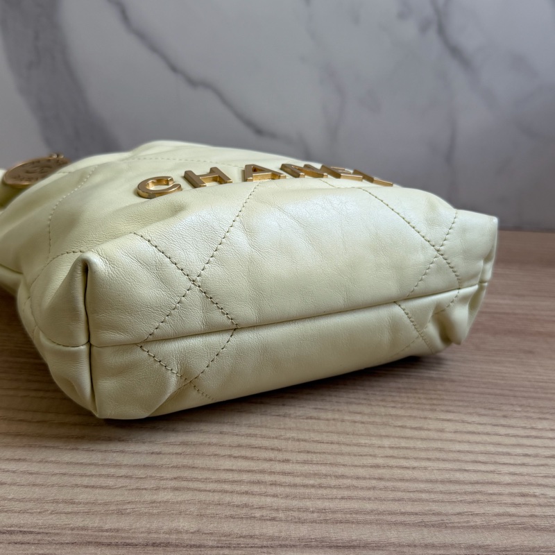 香奈兒 22bag mini 小雞黃 晶片款-6