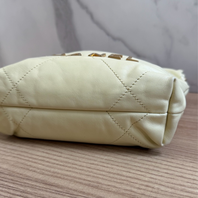 香奈兒 22bag mini 小雞黃 晶片款-7