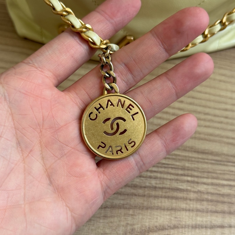 香奈兒 22bag mini 小雞黃 晶片款-9