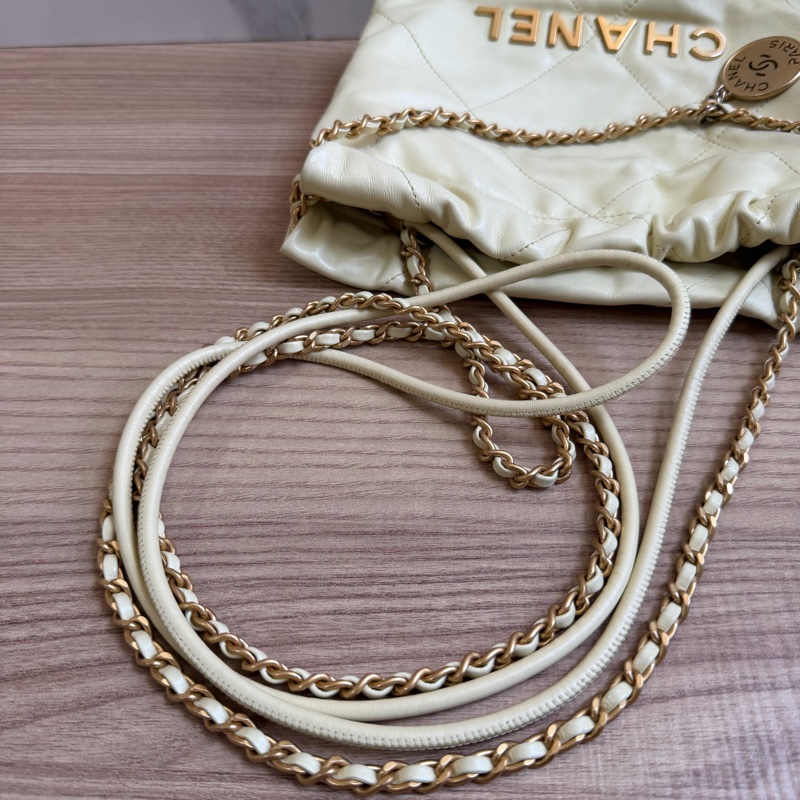 香奈兒 22bag mini 小雞黃 晶片款-21