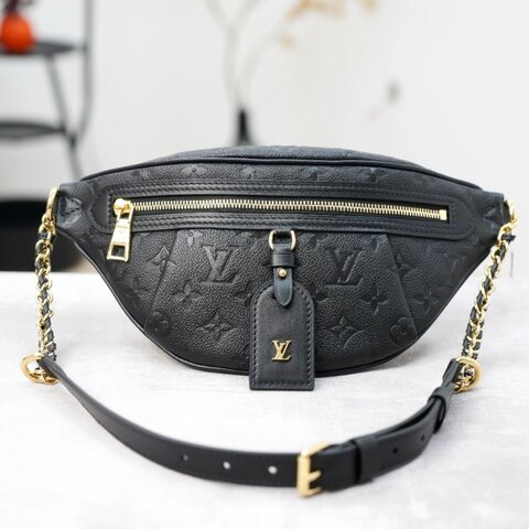 Louis Vuitton/路易威登 High Rise黑色壓紋牛皮腰包 近全新