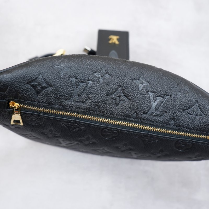 Louis Vuitton/路易威登 High Rise黑色壓紋牛皮腰包 近全新-3