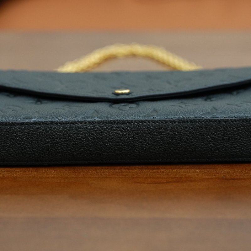 近全新 Louis Vuitton/路易威登  Félicie Pochette三合一黑色壓紋牛皮鏈條斜挎包-4