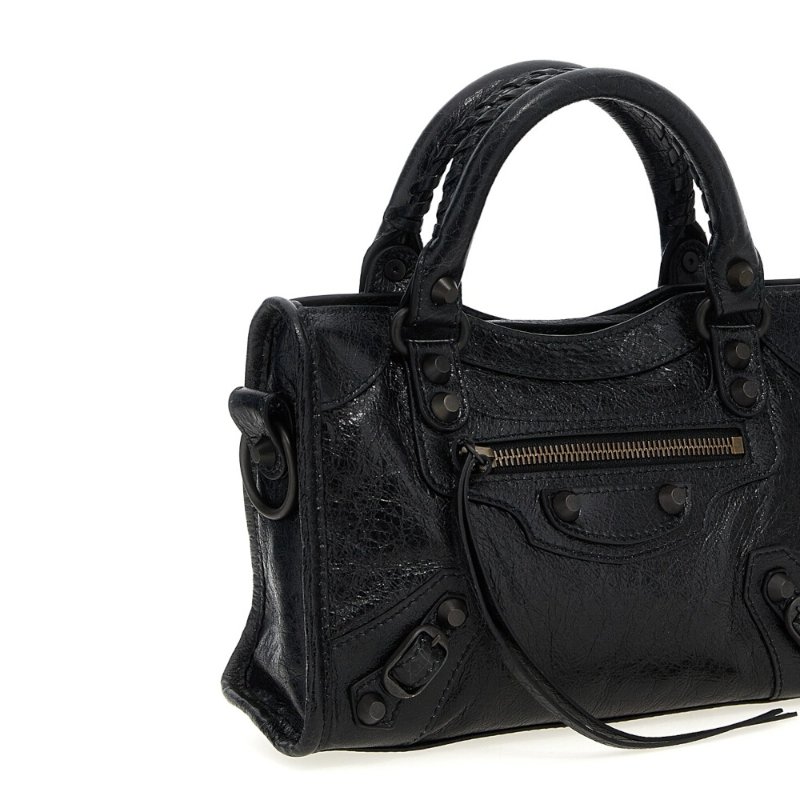 【Balenciaga 巴黎世家】Le City Mini 迷你 羊皮 手提包 肩背包 斜背包 機車包 黑色 8063952ABEK1000-1