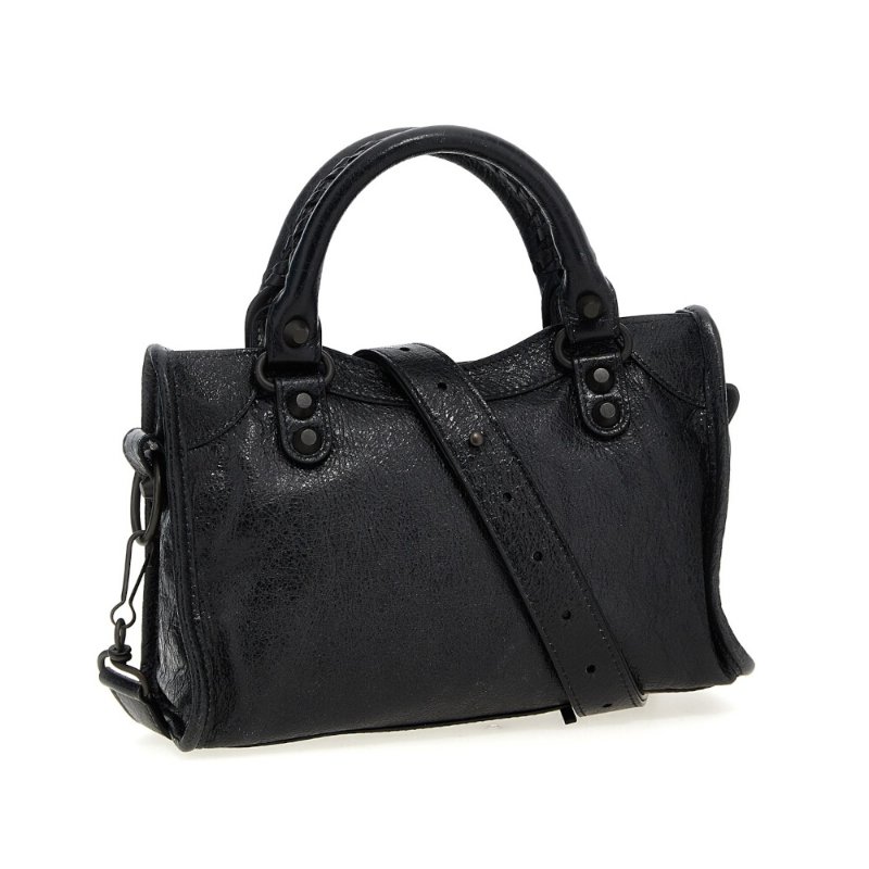 【Balenciaga 巴黎世家】Le City Mini 迷你 羊皮 手提包 肩背包 斜背包 機車包 黑色 8063952ABEK1000-2