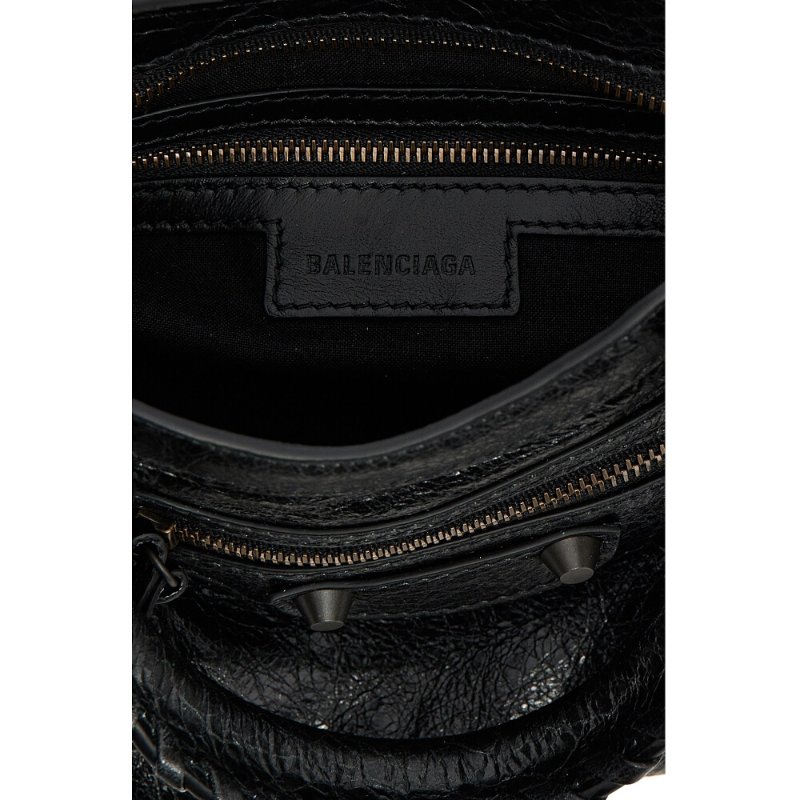 【Balenciaga 巴黎世家】Le City Mini 迷你 羊皮 手提包 肩背包 斜背包 機車包 黑色 8063952ABEK1000-3