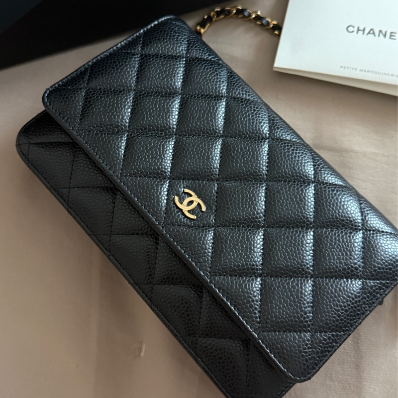 Chanel WOC黑金荔枝皮-2