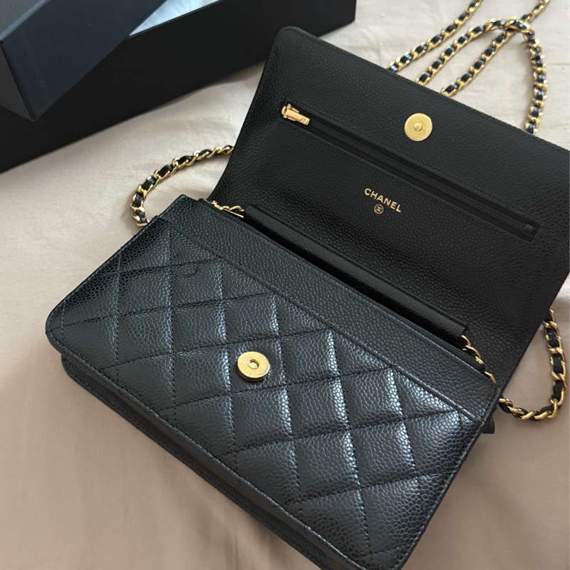 Chanel WOC黑金荔枝皮-3
