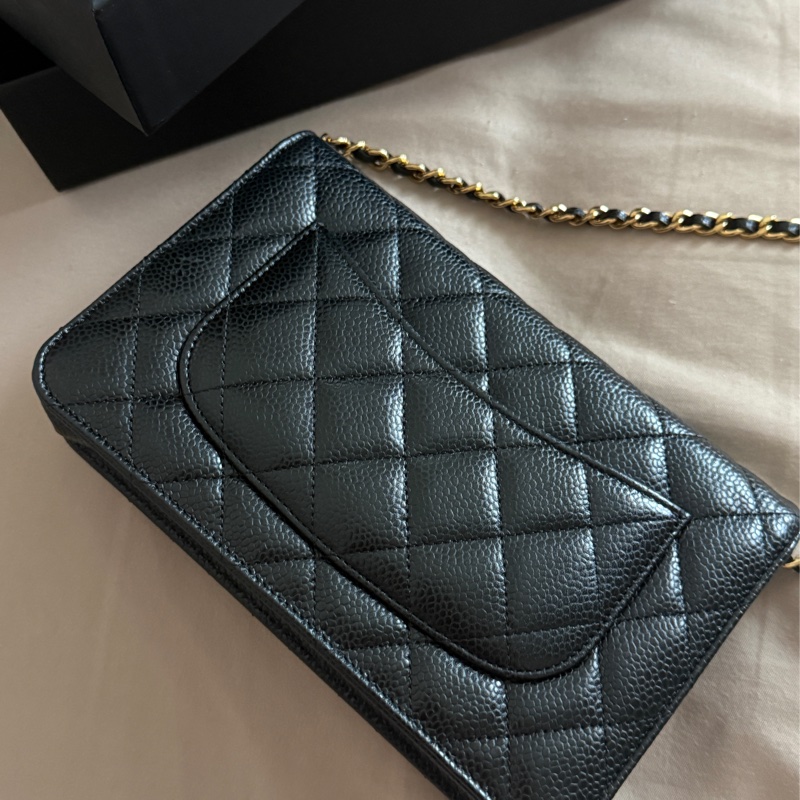 Chanel WOC黑金荔枝皮-6