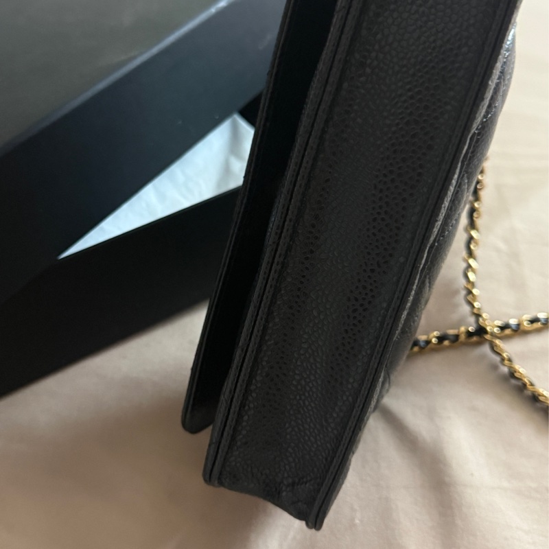 Chanel WOC黑金荔枝皮-7