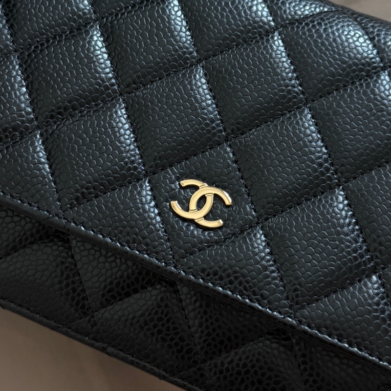 Chanel WOC黑金荔枝皮-9