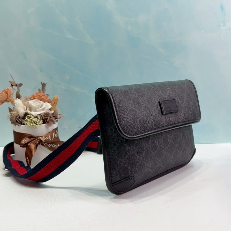 GUCCI Supreme黑花帆布胸腰包-2