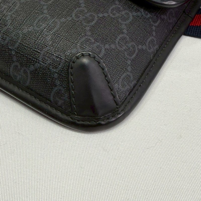 GUCCI Supreme黑花帆布胸腰包-8