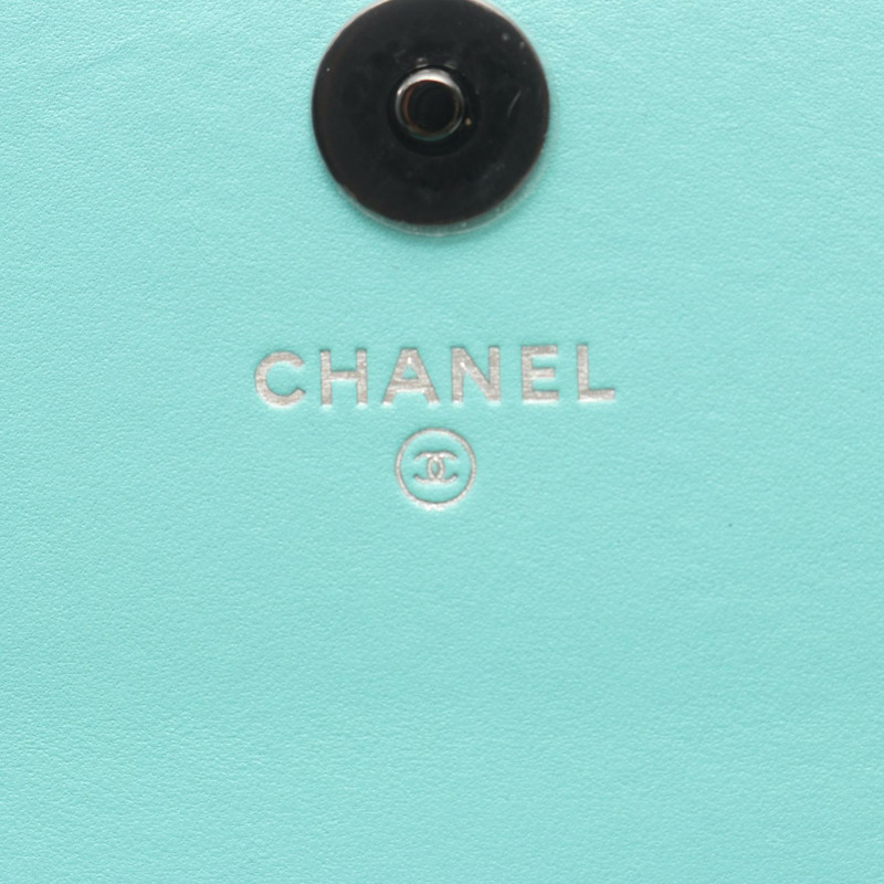 香奈兒 (CHANEL) 絎縫鏈條斜挎包,羊皮材質,藍色,二手,女士款-4