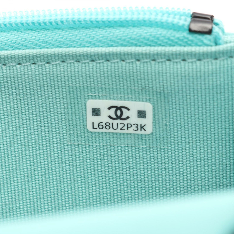 香奈兒 (CHANEL) 絎縫鏈條斜挎包,羊皮材質,藍色,二手,女士款-5