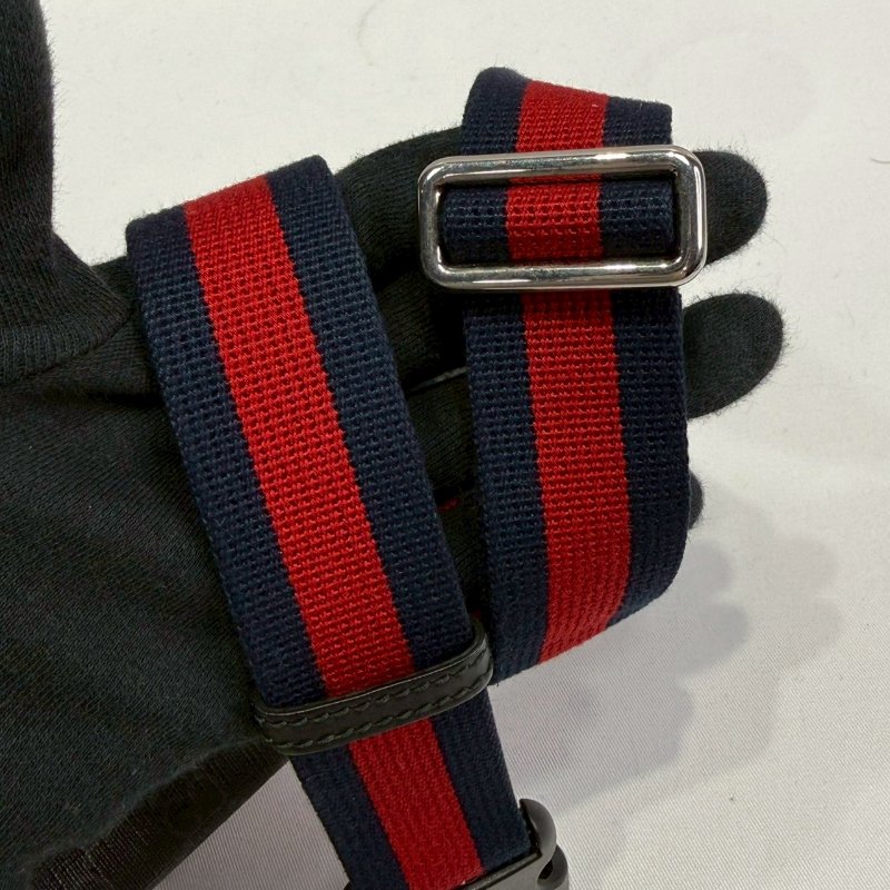 GUCCI Supreme黑花小型帆布胸腰包-6