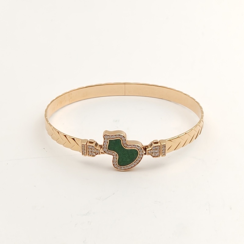 Qeelin 18K玫瑰金鑽石wulu百變系列滿鑽葫蘆手鐲-1