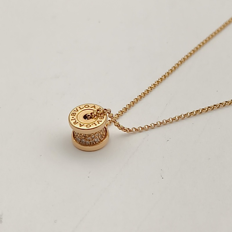 BVLGARI B.ZERO1小蠻腰項鏈滿鑽18K玫瑰金/鑽石項鏈-2