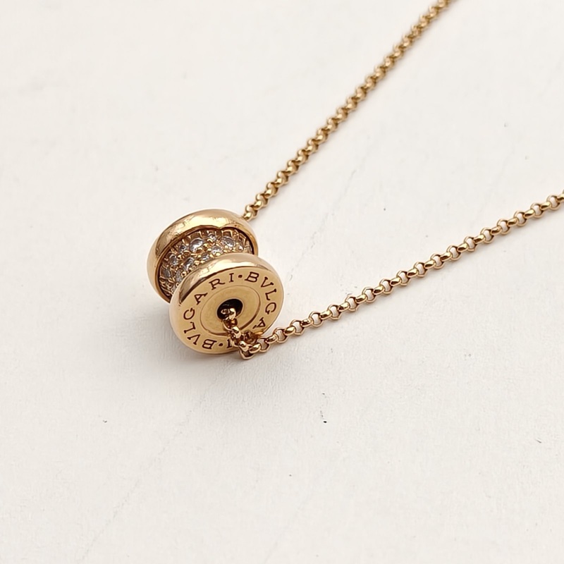 BVLGARI B.ZERO1小蠻腰項鏈滿鑽18K玫瑰金/鑽石項鏈-3