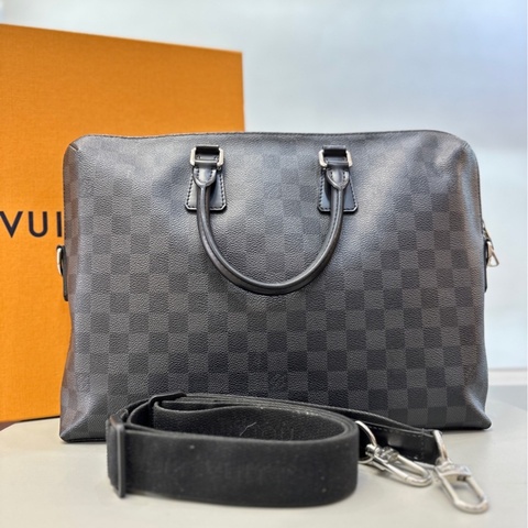 LV路易威登 棋盤格公文包/長 37 x 寬 6 x 高 26 c附件：肩帶