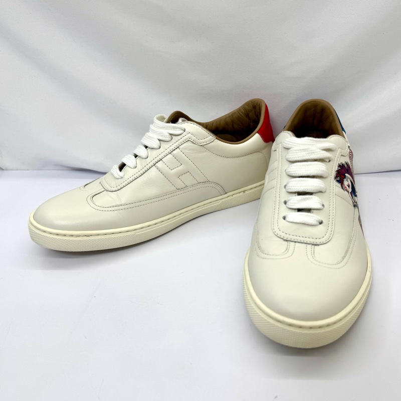HERMES 愛馬仕 Quick Sneakers 休閒運動鞋 紅藍飛馬-0