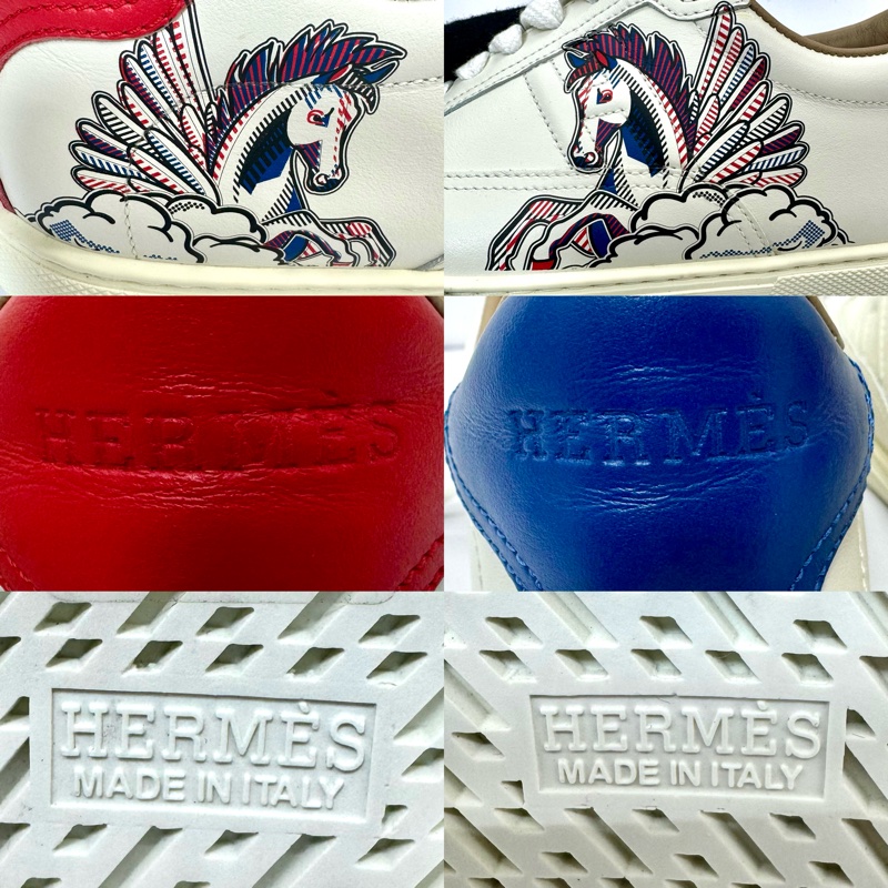 HERMES 愛馬仕 Quick Sneakers 休閒運動鞋 紅藍飛馬-6