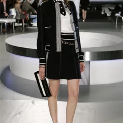 《新歡舊愛》正品CHANEL香奈兒深藍針織背心上衣適合SM