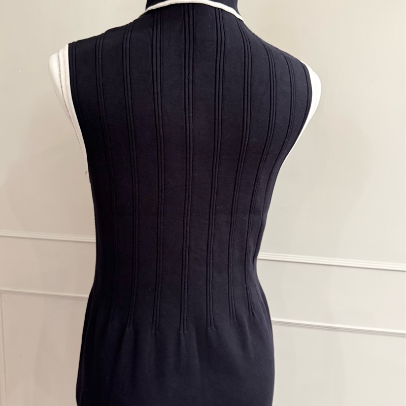 《新歡舊愛》正品CHANEL香奈兒深藍針織背心上衣適合SM-7