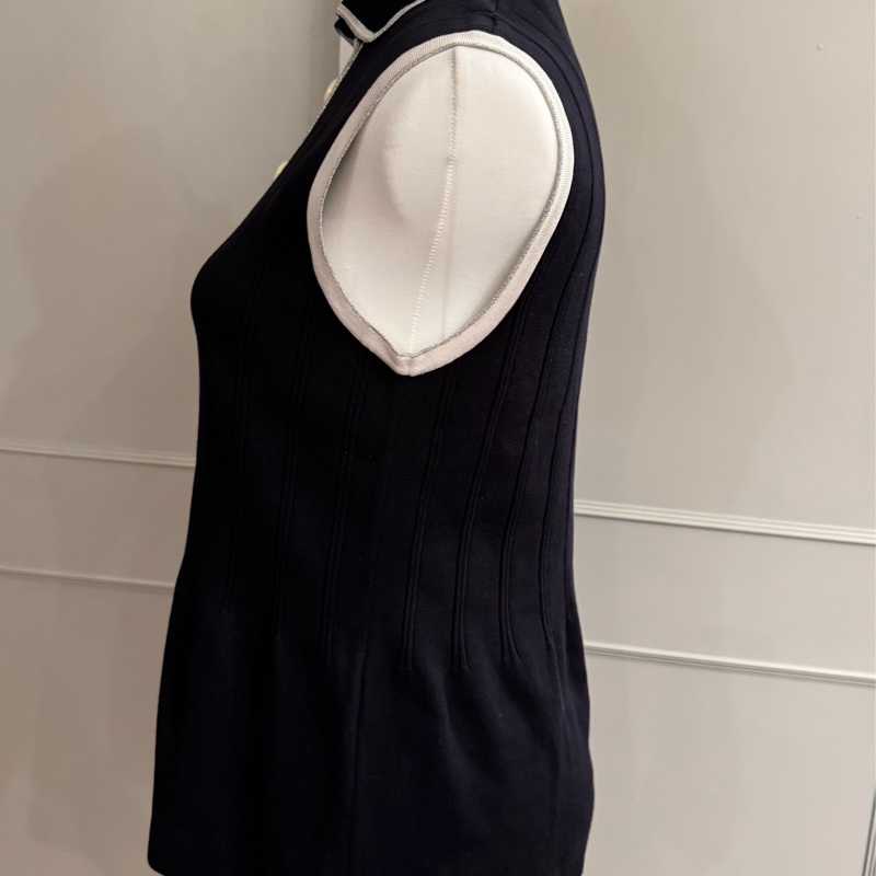 《新歡舊愛》正品CHANEL香奈兒深藍針織背心上衣適合SM-8