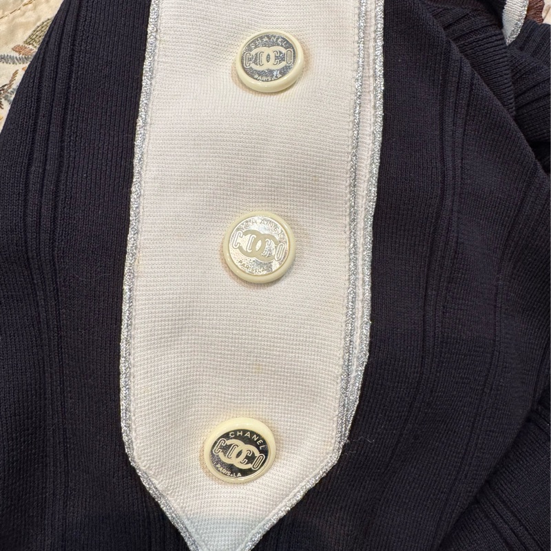 《新歡舊愛》正品CHANEL香奈兒深藍針織背心上衣適合SM-9