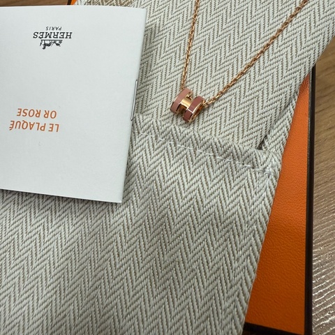 Hermes 小 pop H雙色撞色項鍊玫瑰金鍊 閒置