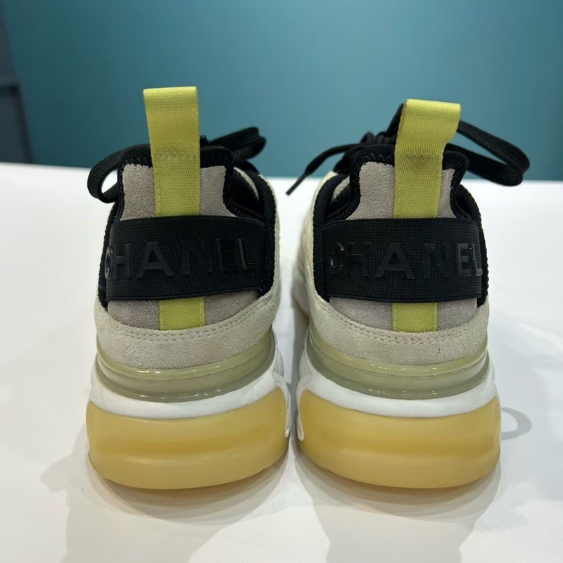 CHANEL 香奈兒 皮革 厚底系帶 黑白熊貓 低幫 休閒鞋 運動鞋 女款 尺寸38.5-3