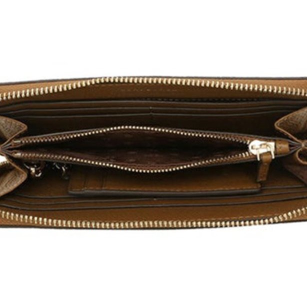 快速出貨！【TORY BURCH】BURCH】素面皮革拉鍊長夾附證件夾-駝色-3